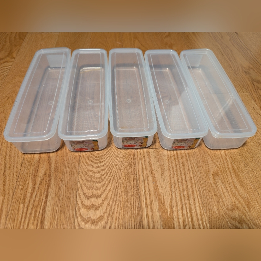 Clear Plastic Storage Containers Set (6)